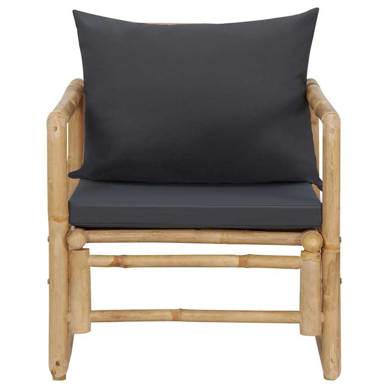 Set mobilier de grădină cu perne, 4 piese, bambus
