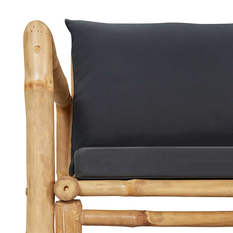 Set mobilier de grădină cu perne, 4 piese, bambus