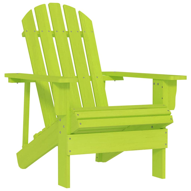 Scaun de grădină Adirondack, verde, lemn masiv de brad