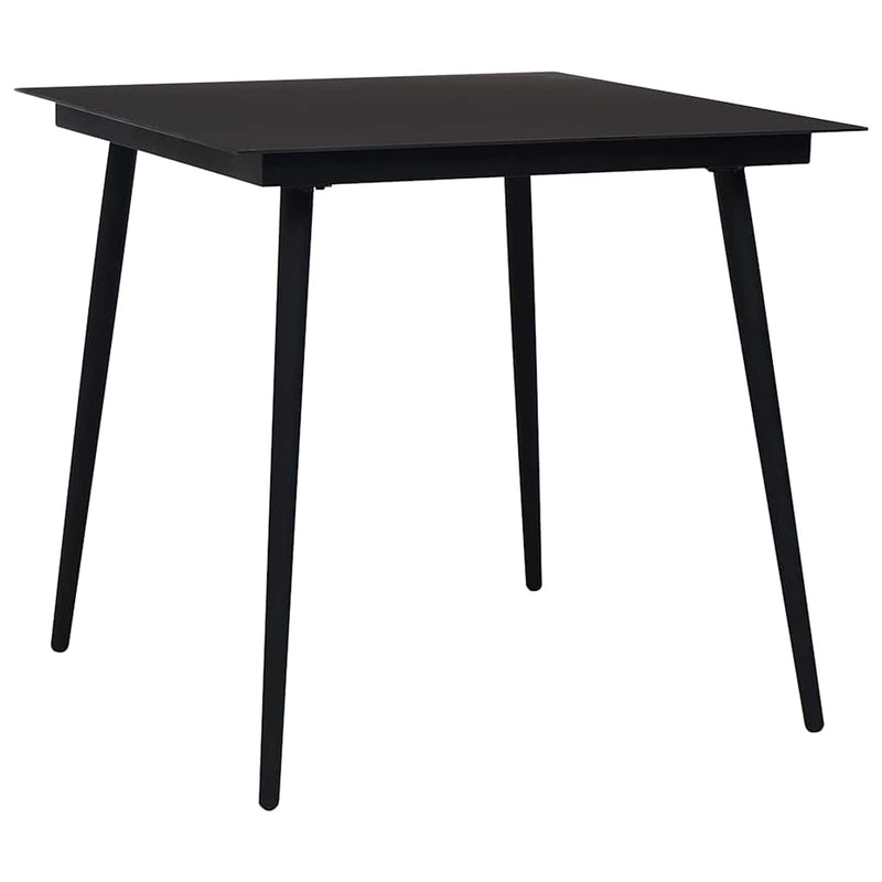 Set mobilier de exterior, 5 piese, poliratan și sticlă