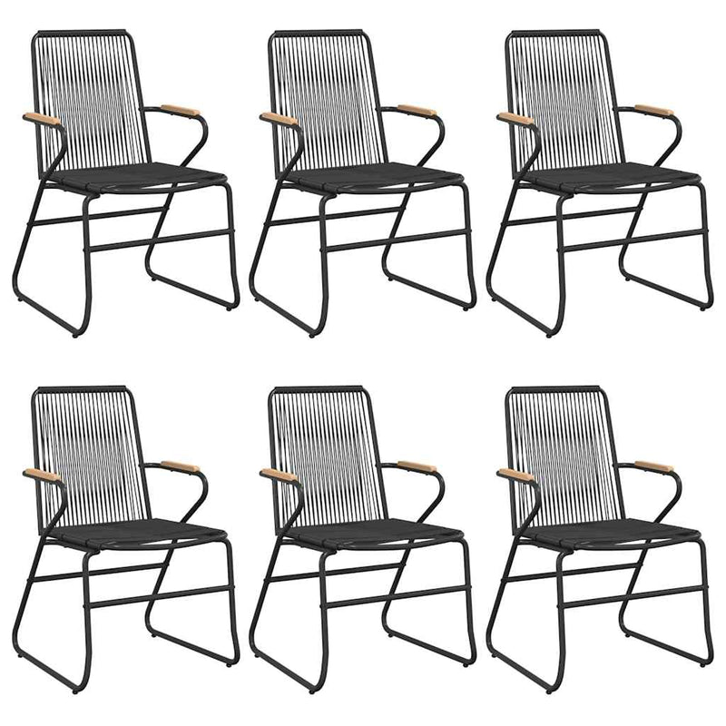 Set mobilier de grădină, 7 piese, negru, ratan PVC