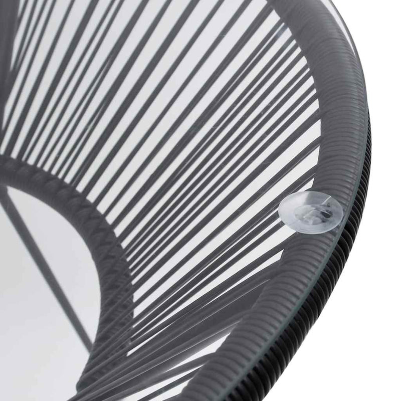 Set mobilier de exterior, 3 piese, negru, ratan PVC