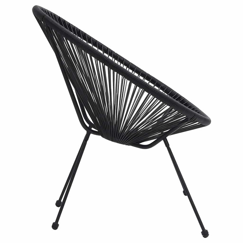 Set mobilier de exterior, 3 piese, negru, ratan PVC