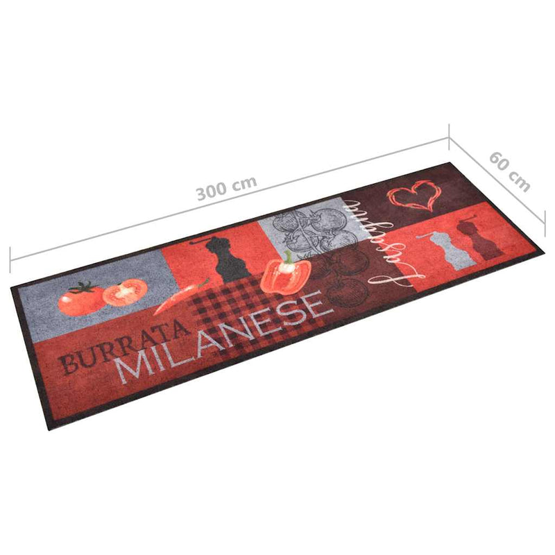 Covoraș bucătărie, lavabil, imprimeu cu tomate, 60x300 cm