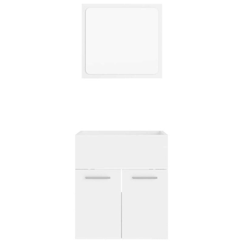 Set mobilier de baie, 2 piese, alb, PAL