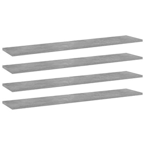Plăci bibliotecă, gri beton, 4 buc, 100 x 20 x 1,5 cm, PAL