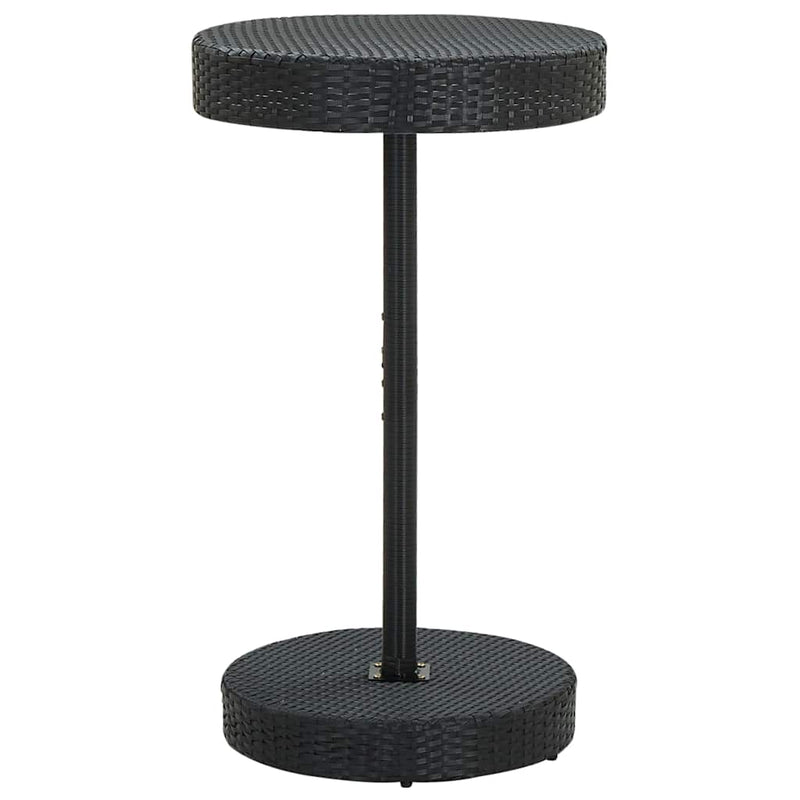 Set mobilier bar de grădină cu perne, 3 piese, negru, poliratan