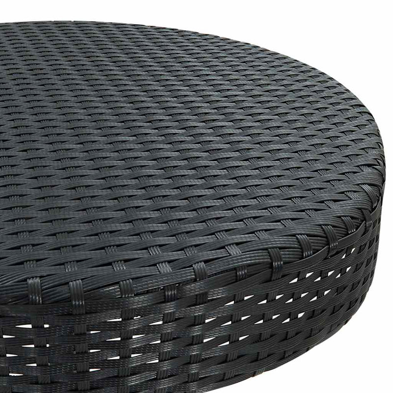 Set mobilier bar de grădină cu perne, 3 piese, negru, poliratan