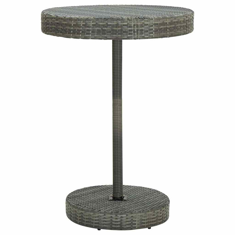 Set mobilier bar de grădină cu perne, 5 piese, gri, poliratan