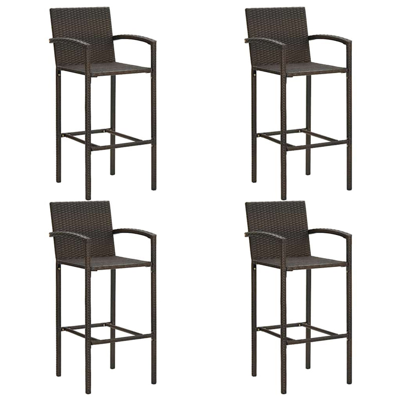 Set mobilier bar de grădină, 5 piese, maro, poliratan