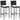Set bar de exterior, cu perne, 3 piese, negru, poliratan
