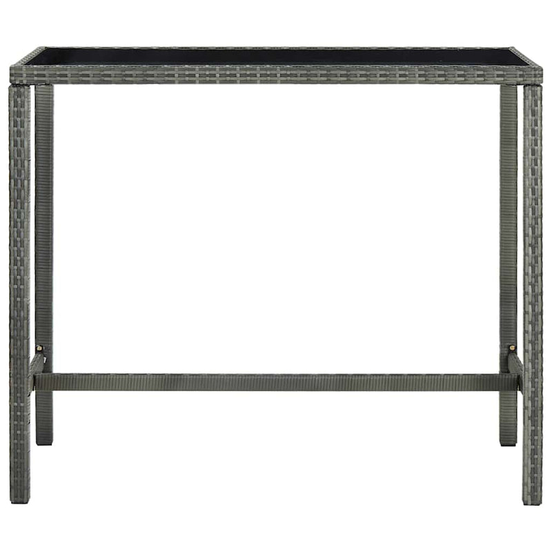 Set mobilier bar de grădină cu perne, 9 piese, gri, poliratan