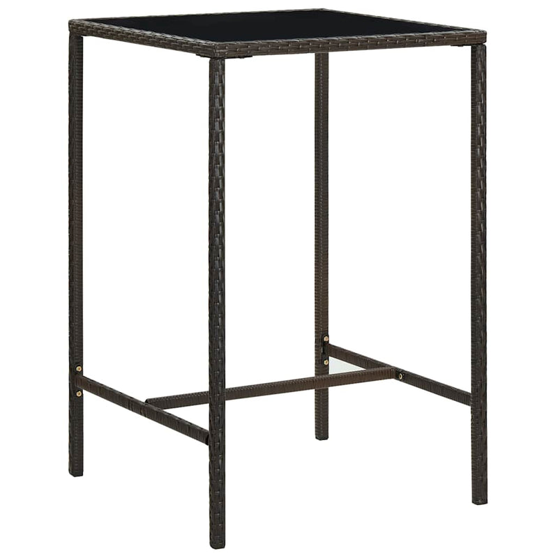 Set mobilier bar de grădină, 5 piese, maro, poliratan