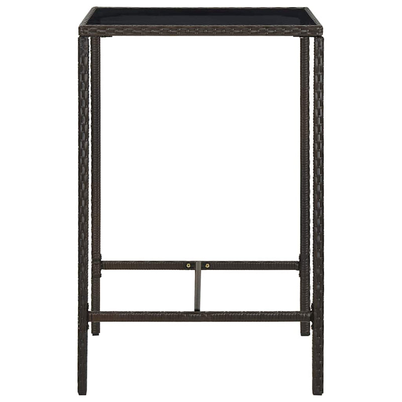 Set mobilier bar de grădină, 5 piese, maro, poliratan