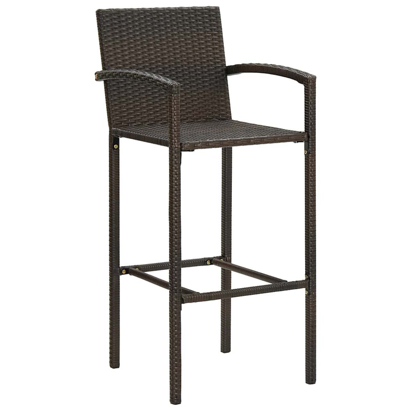Set mobilier bar de grădină, 5 piese, maro, poliratan