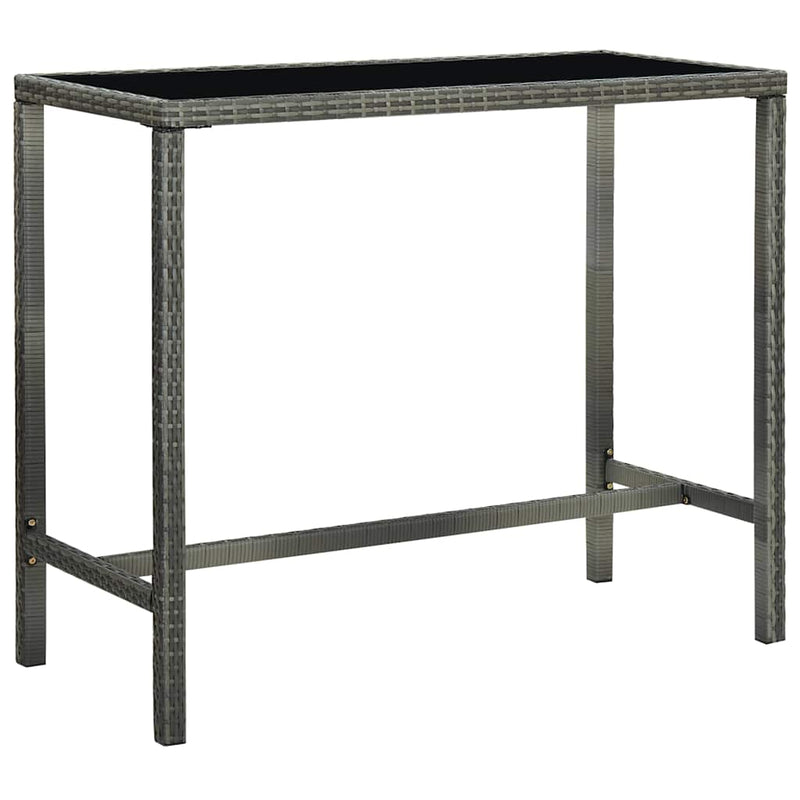 Set mobilier bar de grădină, 5 piese, gri, poliratan