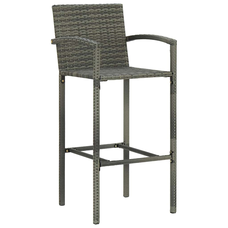 Set mobilier bar de grădină, 5 piese, gri, poliratan