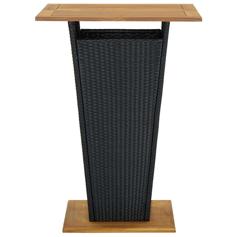 Set mobilier bar de grădină, 5 piese, negru