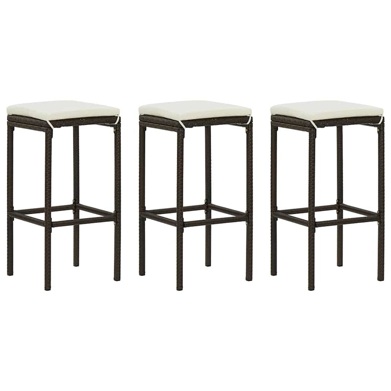 Set mobilier bar de grădină cu perne, 4 piese, maro