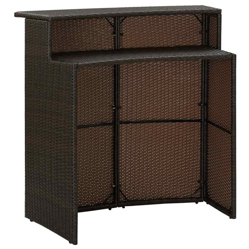Set mobilier bar de grădină cu perne, 4 piese, maro