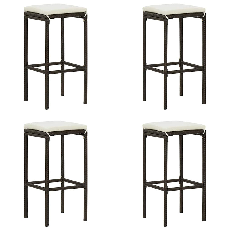 Set mobilier bar de grădină cu perne, 5 piese, maro