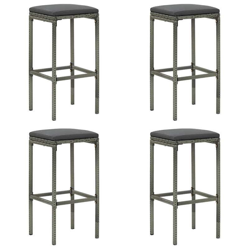 Set mobilier bar de grădină cu perne, 5 piese, gri