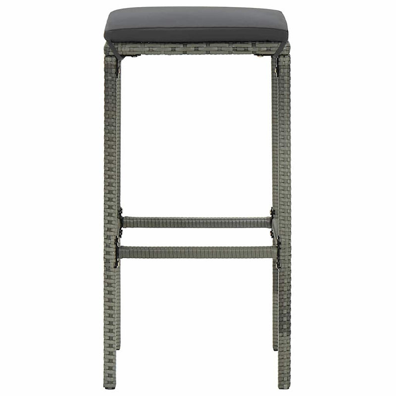 Set mobilier bar de grădină cu perne, 5 piese, gri