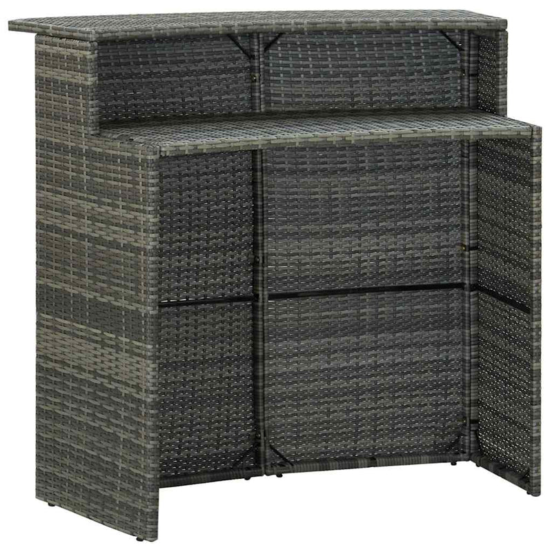 Set mobilier bar de grădină cu perne, 5 piese, gri
