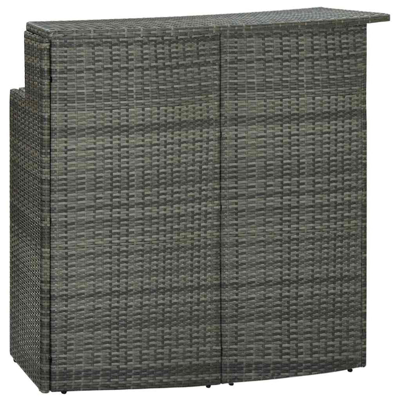 Set mobilier bar de grădină cu perne, 5 piese, gri