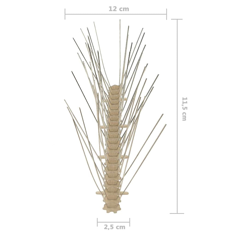 Set bandă cu țepi antipăsări cu 5 rânduri, 6 buc., plastic, 3 m