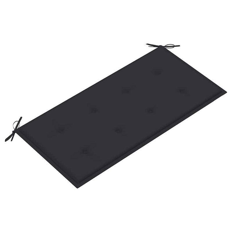 Bancă de grădină, cu pernă antracit, 112 cm, lemn masiv de tec
