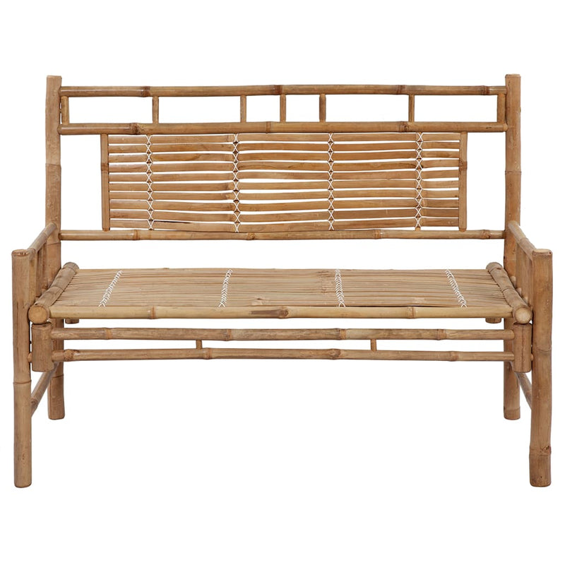 Bancă de grădină cu pernă, 120 cm, bambus