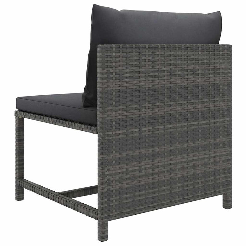 Set mobilier de grădină cu perne, 5 piese, gri, poliratan