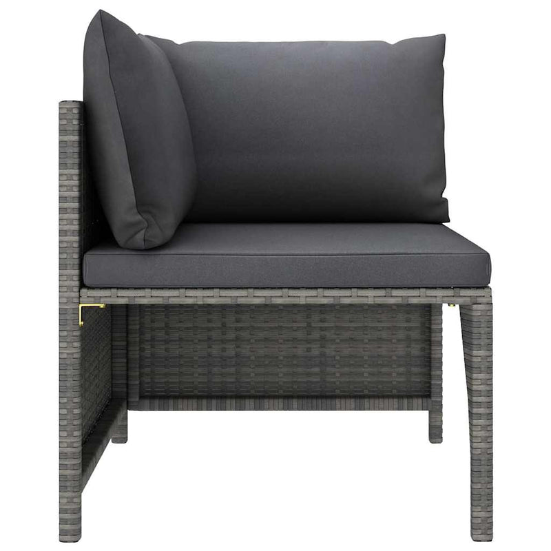 Set mobilier de grădină cu perne, 7 piese, gri, poliratan