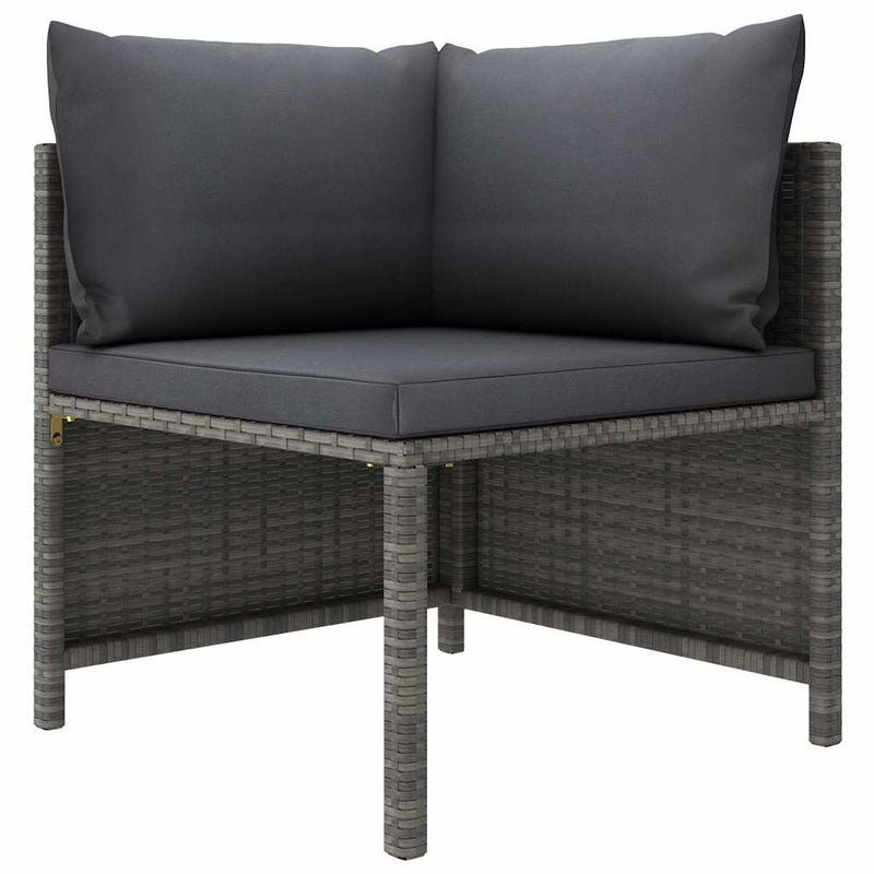 Set mobilier de grădină cu perne, 8 piese, gri, poliratan