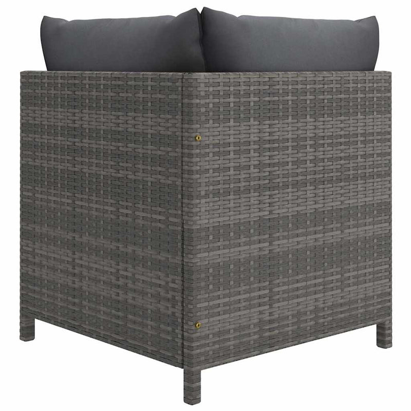 Set mobilier de grădină cu perne, 8 piese, gri, poliratan