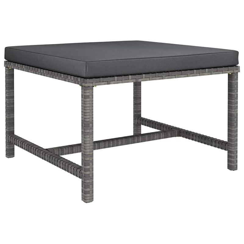 Set mobilier de grădină cu perne, 8 piese, gri, poliratan