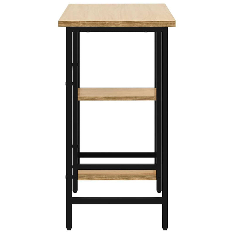 Birou de calculator negru/stejar deschis 80x40x72 cm MDF/metal