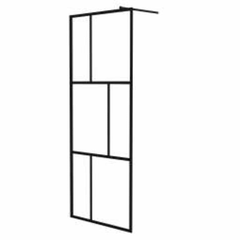 Paravan de duș walk-in, negru, 80x195 cm, sticlă securizată