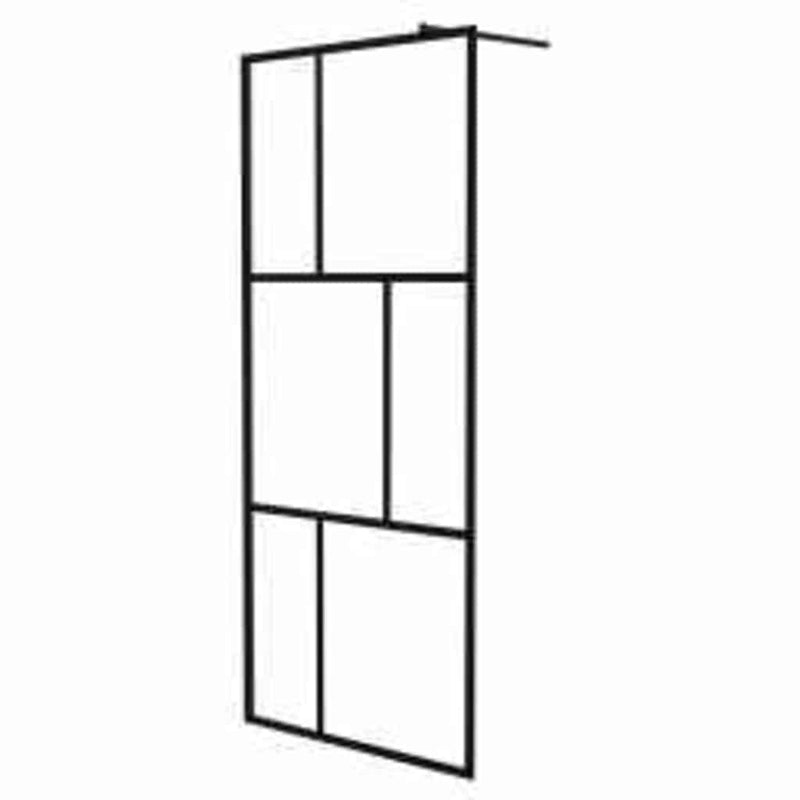 Paravan de duș walk-in, negru, 90x195 cm, sticlă securizată