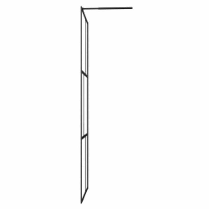 Paravan de duș walk-in, negru, 90x195 cm, sticlă securizată