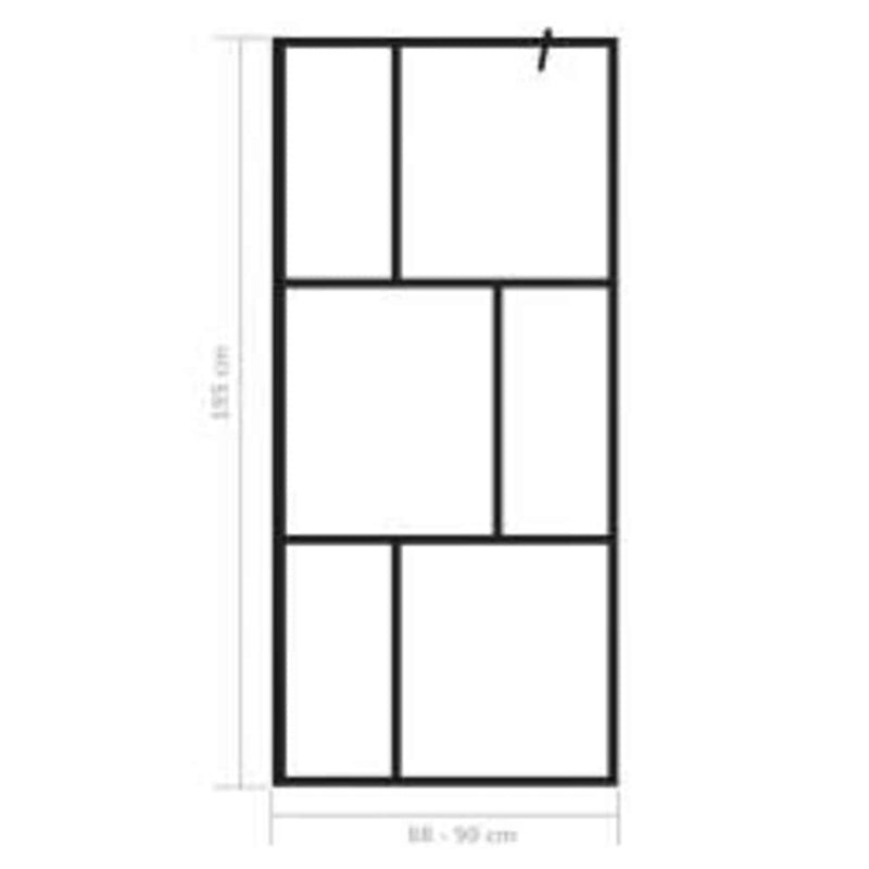 Paravan de duș walk-in, negru, 90x195 cm, sticlă securizată