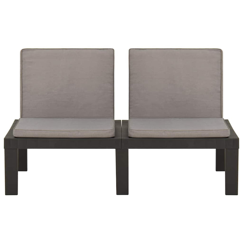 Set mobilier de grădină cu perne, 6 piese, gri, plastic