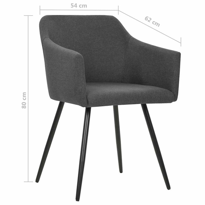 Scaune de bucătărie pivotante, 4 buc., gri închis, textil