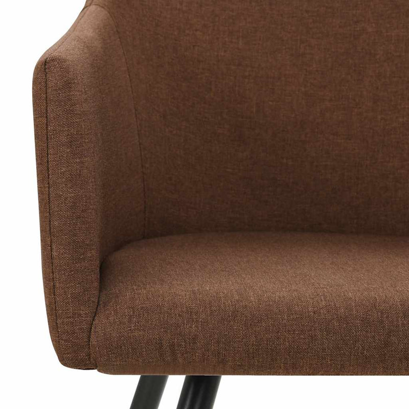 Scaune de bucătărie, 4 buc., maro, material textil