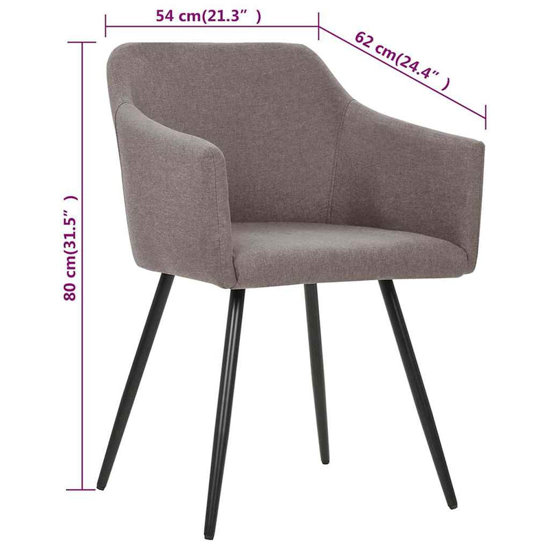 Scaune de bucătărie, 4 buc., gri taupe, material textil