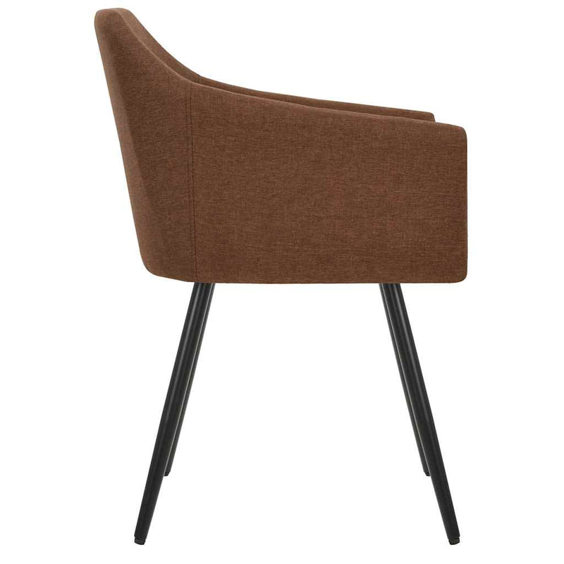 Scaune de bucătărie, 6 buc. maro, material textil