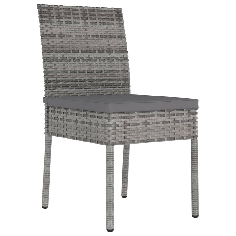 Set mobilier de grădină, 5 piese, gri, poliratan