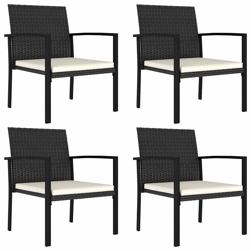 Set de masă pentru grădină 5 pcs Negru poliratan