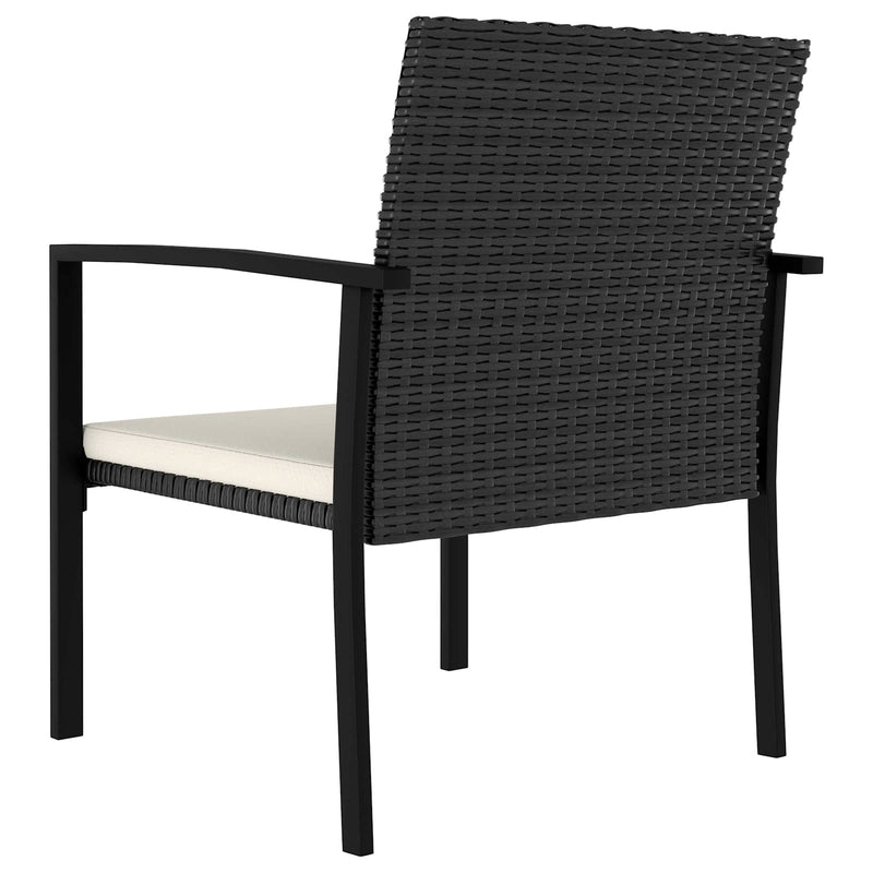 Set de masă pentru grădină 5 pcs Negru poliratan